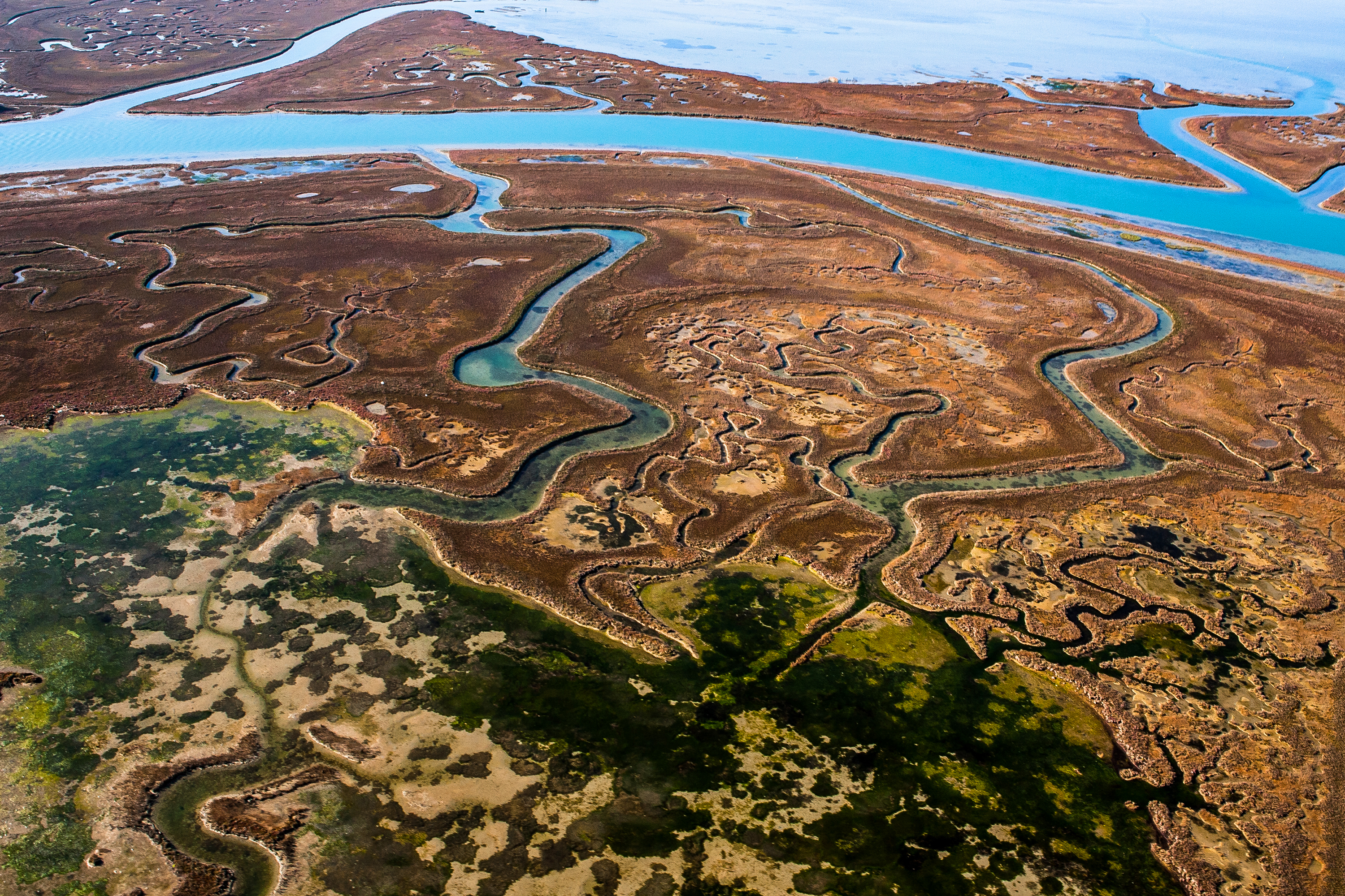 An aerial view of the Venice Lagoon. © Luka Dakskobler. All rights reserved.